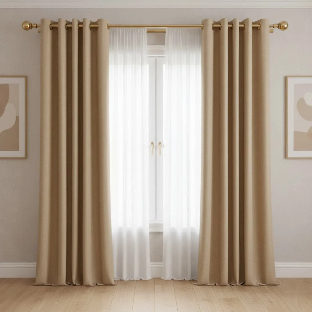 Corner window with elegant curtain rods