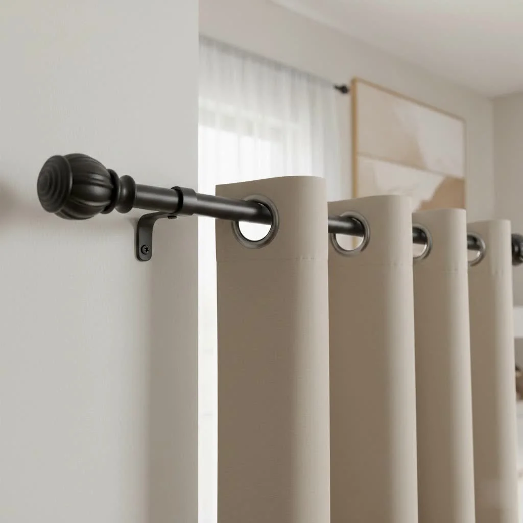 Single curtain rod brackets for window treatments