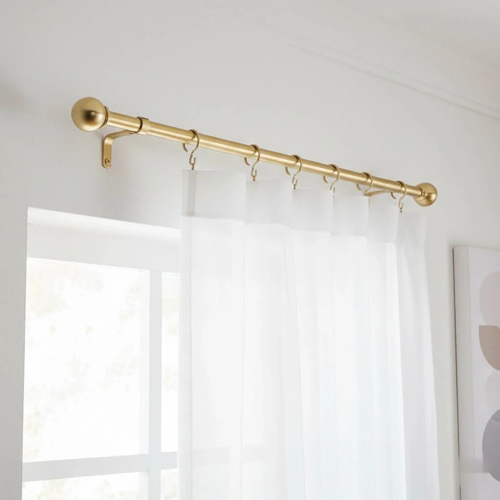 Elegant 10 ft curtain rod in a modern living room