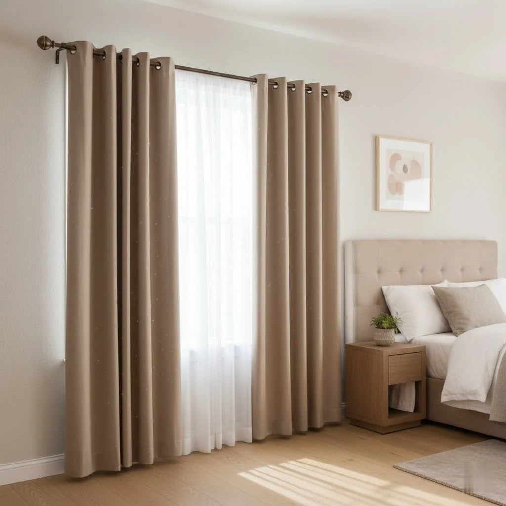 Curtain rod holders supporting drapes