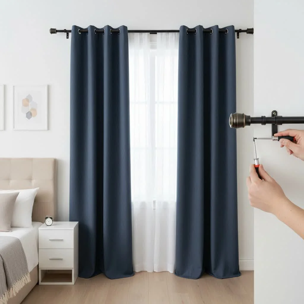 Curved curtain rod for arched window