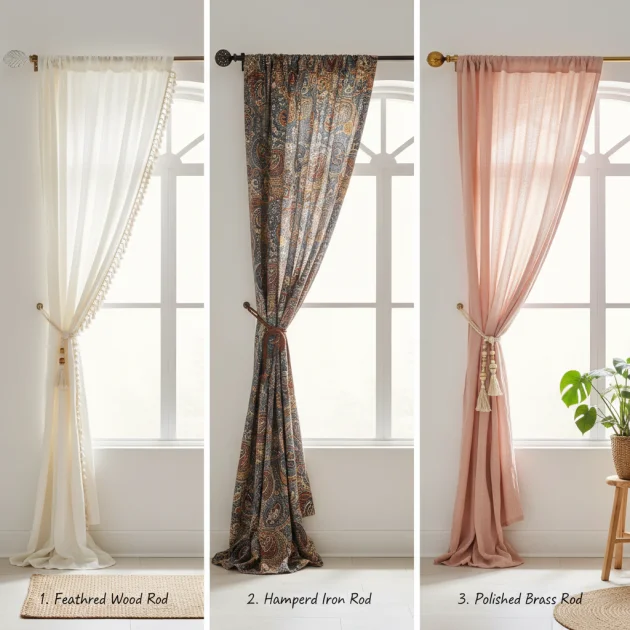 Deco Window Curtain Rods for Boho Style: 3 Best Options